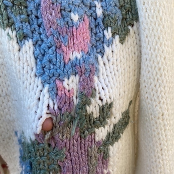 Vintage Hand Embroidered Knit Grandma Core Floral Cardigan Sweater​ - Picture 8 of 15